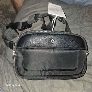 NWT Samsonite black belt bag with RFID security